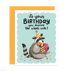 GREY STREET PAPER CAKE RACCOON BDAY CC
