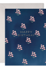 E. FRANCES PAPER DAINTY BLOCK PRINT BLUE BIRTHDAY CARD