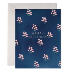 E. FRANCES PAPER DAINTY BLOCK PRINT BLUE BIRTHDAY CARD