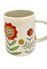 STONEWARE  FLORAL MUG