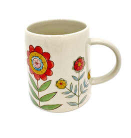 STONEWARE  FLORAL MUG
