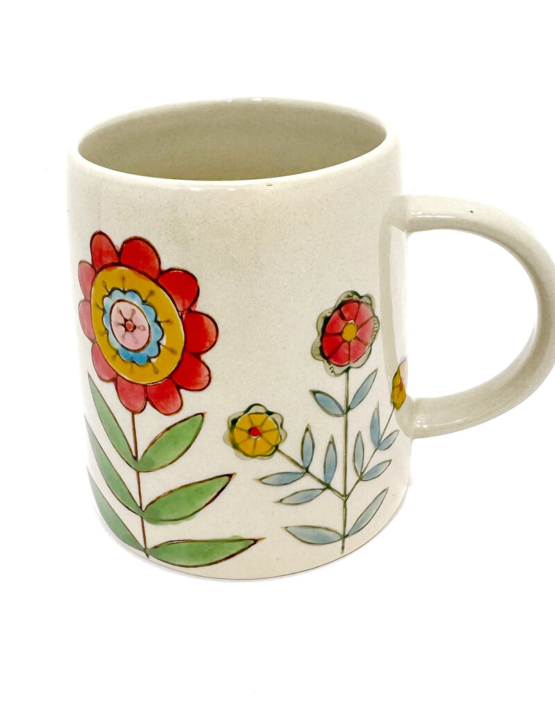 STONEWARE  FLORAL MUG