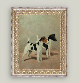 TWO FOX TERRIERS 8X10 FANCY GOLD FRAME