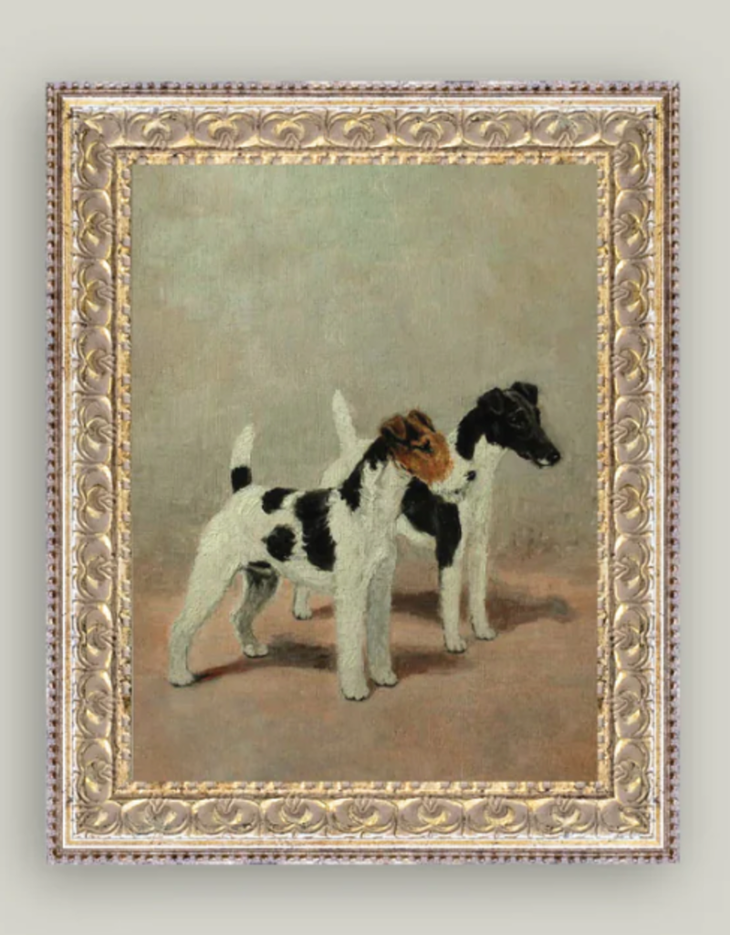 TWO FOX TERRIERS 8X10 FANCY GOLD FRAME