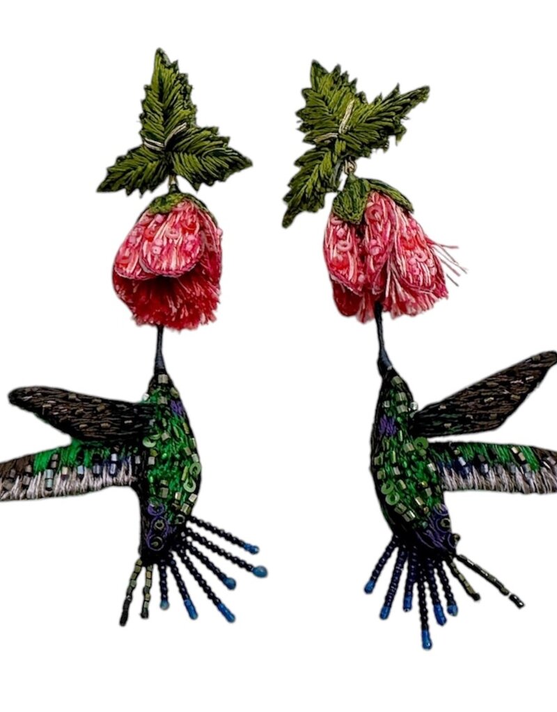 TROVELORE CUBAN EMERALD HUMMINGBIRD EARRINGS