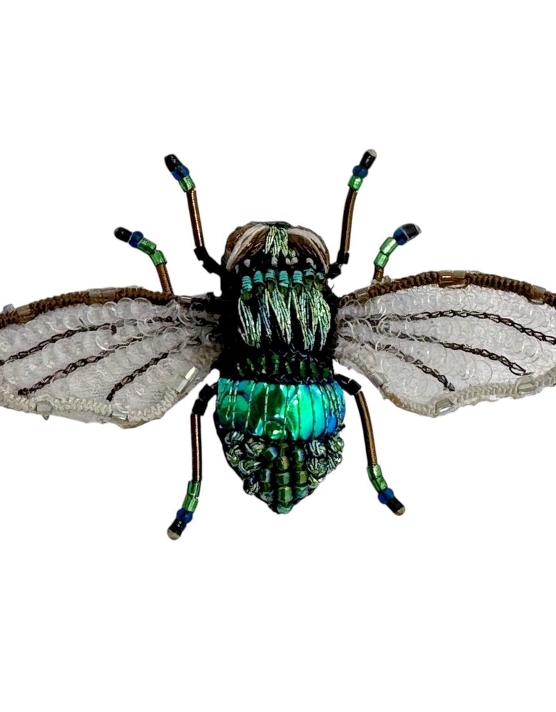 TROVELORE FIELD BEE GREENISH BROOCH
