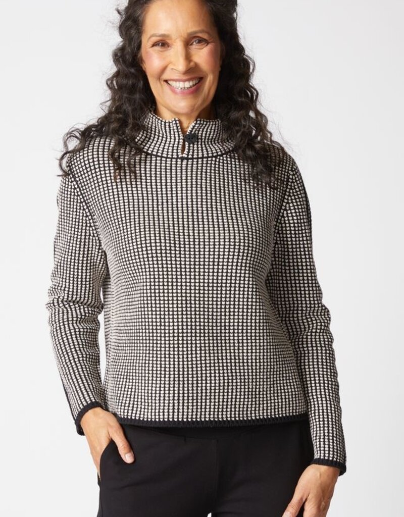 NIGHT AND DAY KNIT BUTTON COLLAR PULLOVER