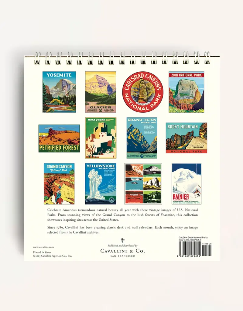 NATIONAL PARKS DESK CALENDAR 2026