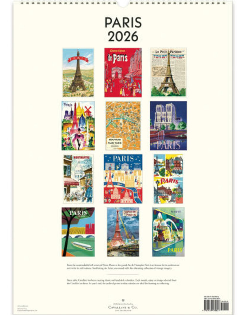 PARIS WALL CALENDAR 2026
