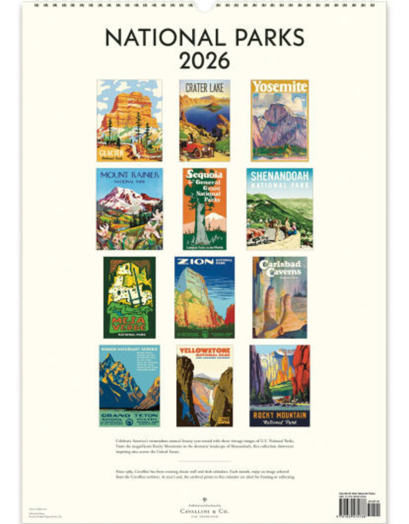 NATIONAL PARKS WALL CALENDAR 2026