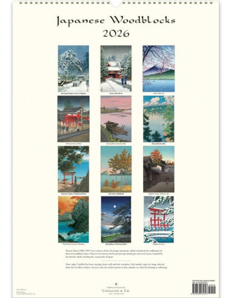 JAPANESE WOODBLOCK WALL CALENDAR 2026