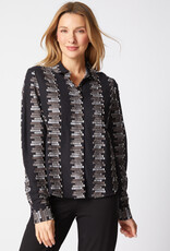 EMBROIDERED COTTON SHAPED HEM SHIRT