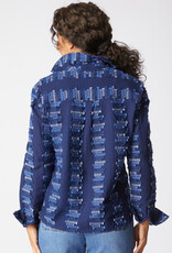 EMBROIDERED COTTON SHAPED HEM SHIRT