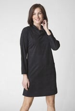 STRETCH FAUX SUEDE EASY POCKET DRESS