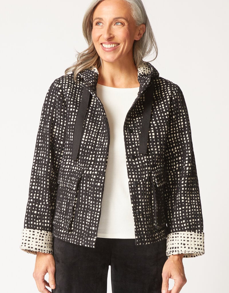 AUTUMN CHECK CARGO HOODIE JACKET