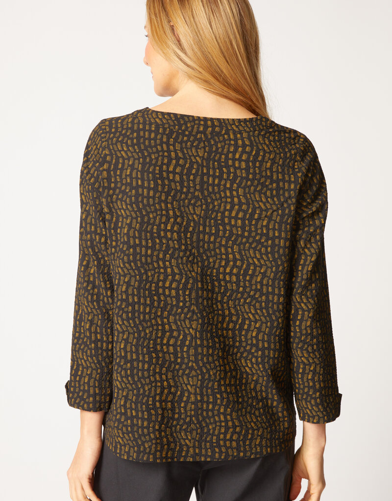 MOSAIC WAVE BUTTON PLACKET PULLOVER