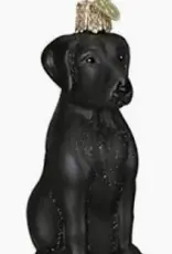 BLACK LAB GLASS ORNAMENT