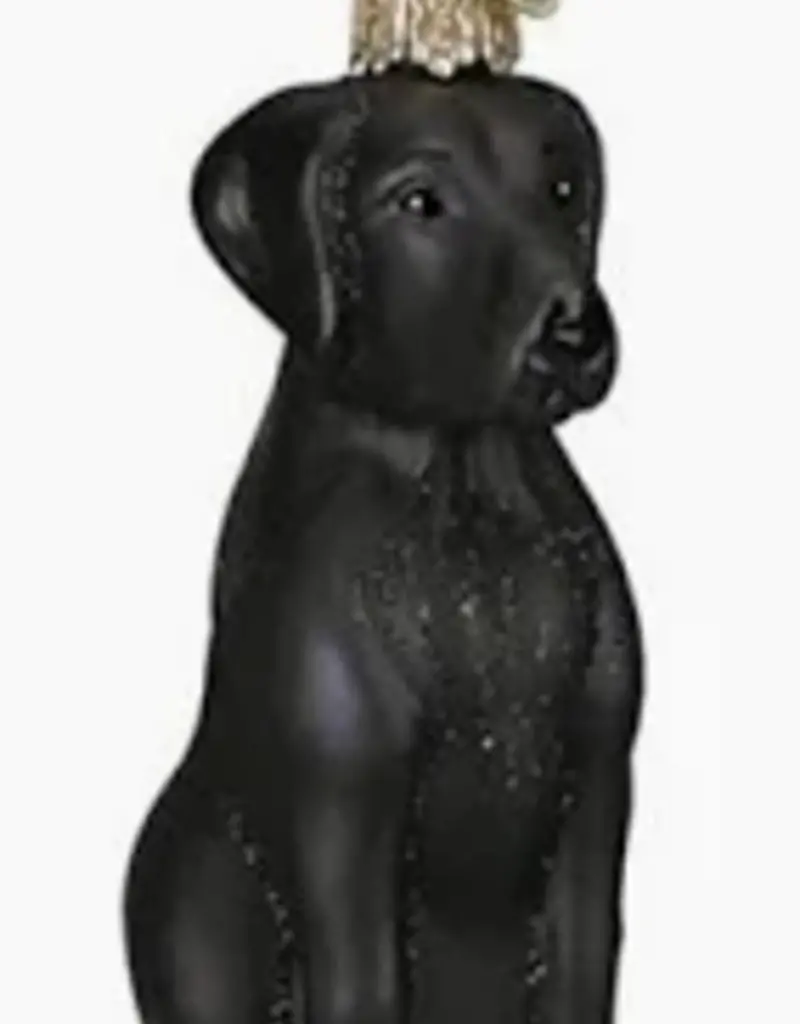 BLACK LAB GLASS ORNAMENT