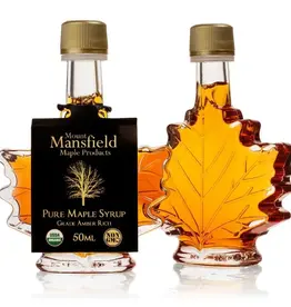 50ML MAPLE LEAF BOTTLE ORGANIC MAPLE SYRUP