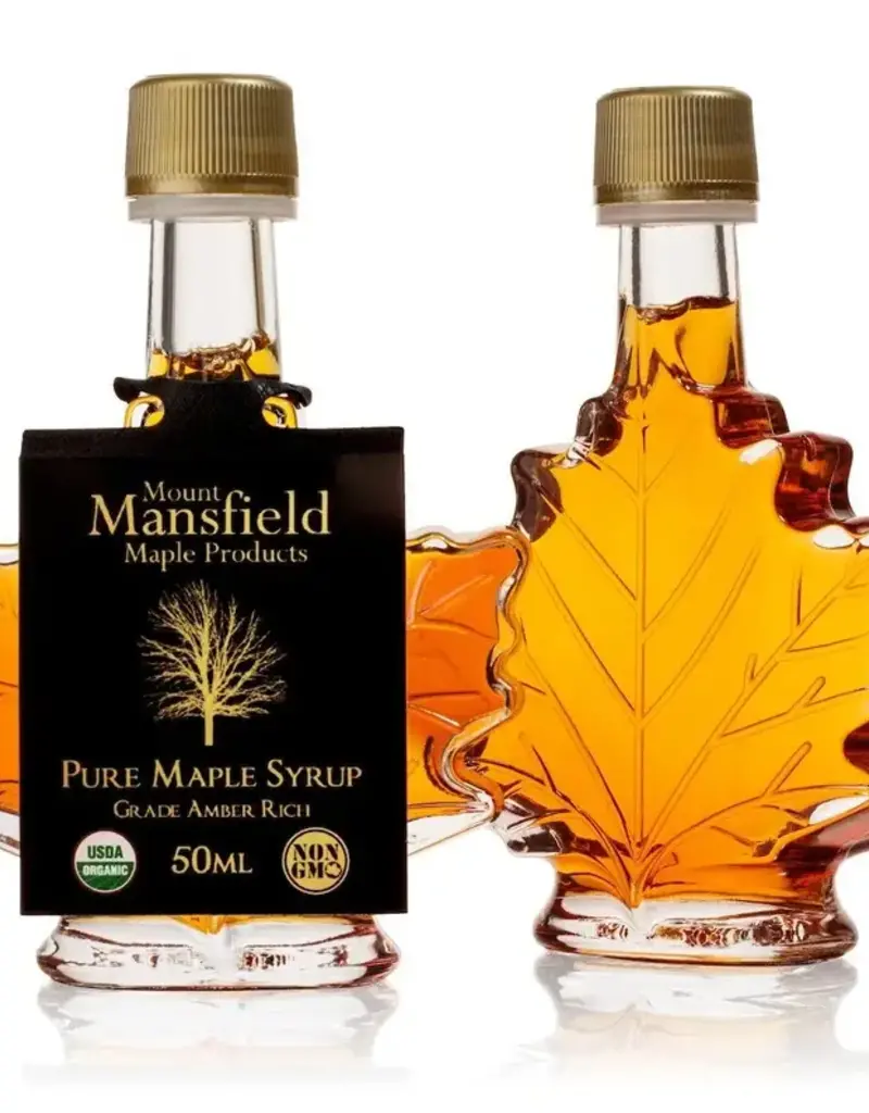 50ML MAPLE LEAF BOTTLE ORGANIC MAPLE SYRUP
