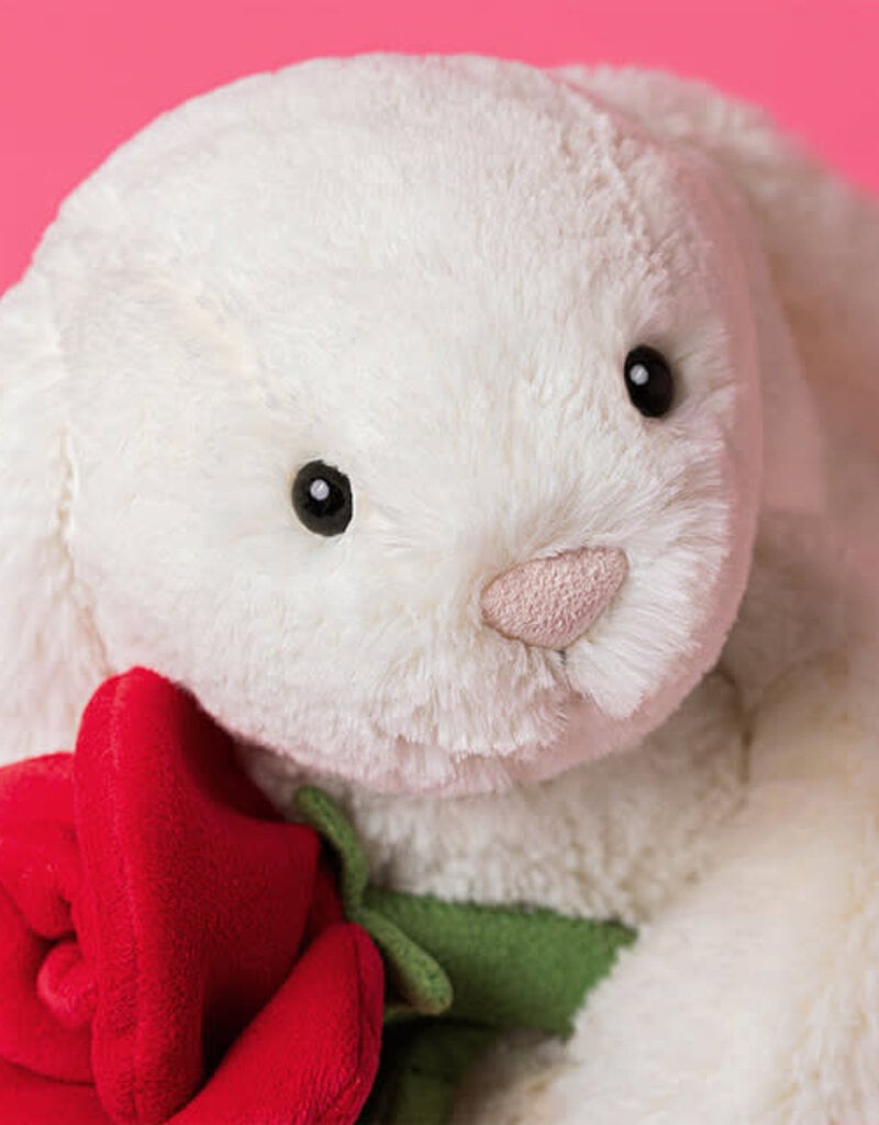 JELLYCAT CREAM BUNNY WITH ROSE