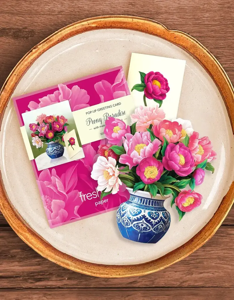 FRESHCUT PAPER MINI PEONY PARADISE POP UP CARD