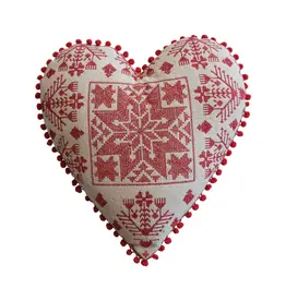 EMBROIDERED HEART PILLOW