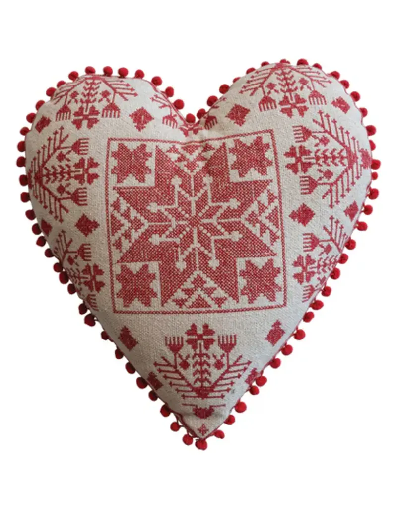 EMBROIDERED HEART PILLOW