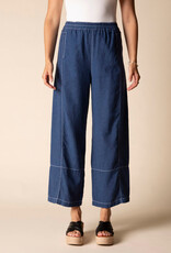 SEAMED LINEN CROPPED PANT