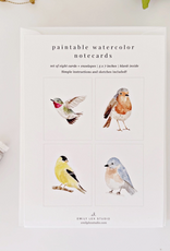 BACKYARD BIRDS PAINTABLE NOTECARDS