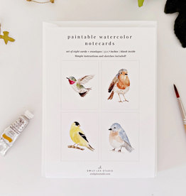 BACKYARD BIRDS PAINTABLE NOTECARDS