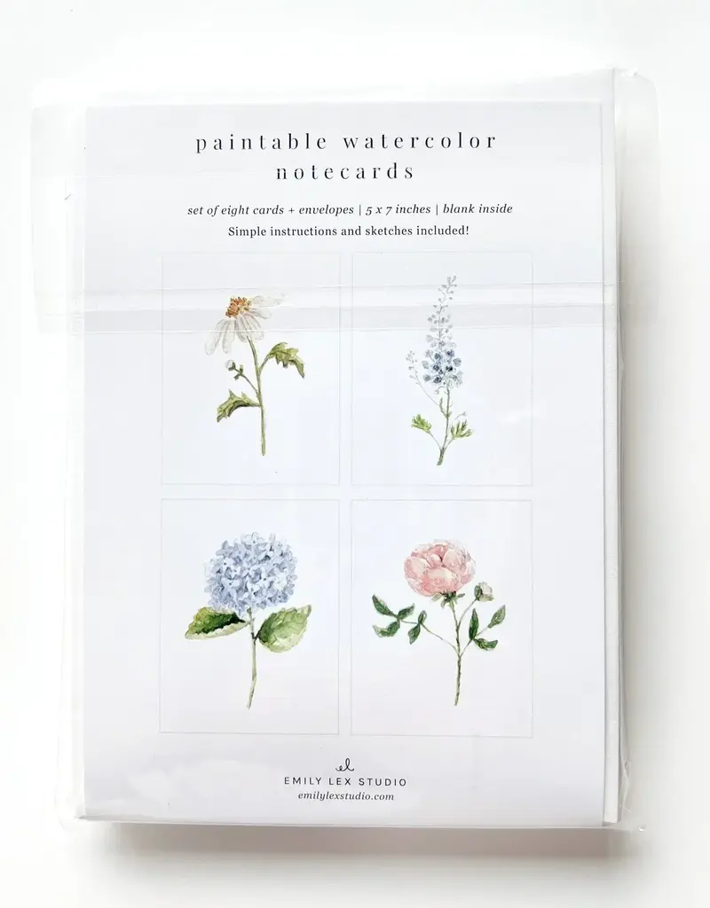 GARDEN FLOWERS PAINTABLE NOTECARDS