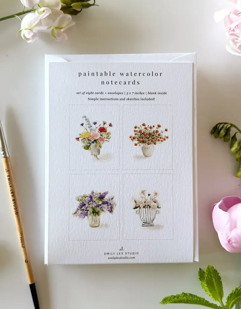 BOUQUET PAINTABLE NOTECARDS