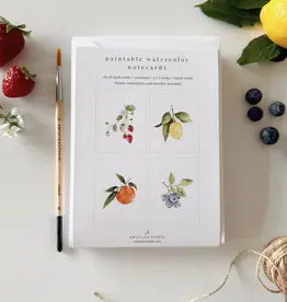 FRUIT PAINTABLE NOTECARDS