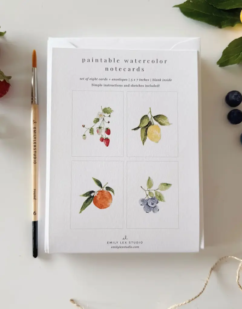 FRUIT PAINTABLE NOTECARDS