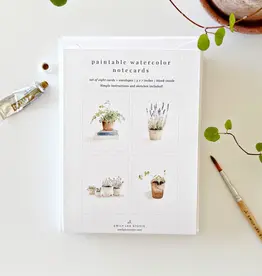 POTTED PLANTS PAINTABLE NOTECARDS