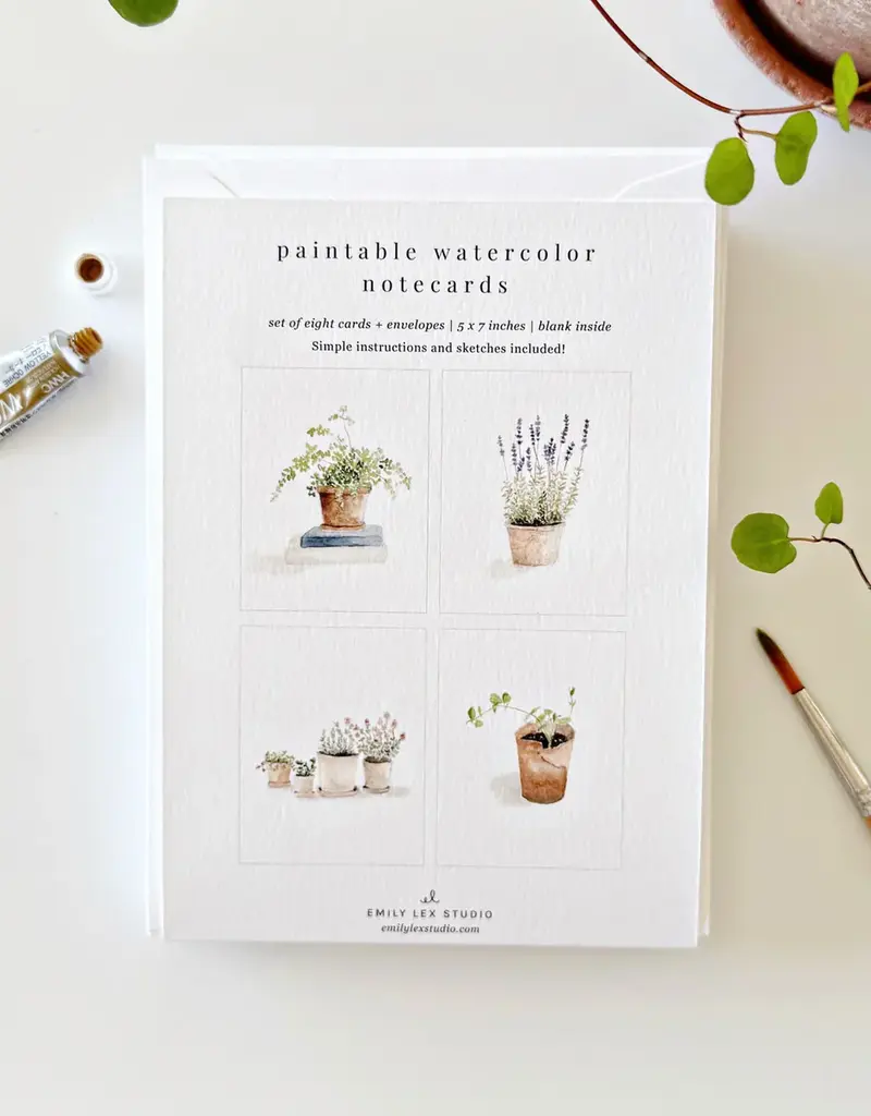 POTTED PLANTS PAINTABLE NOTECARDS