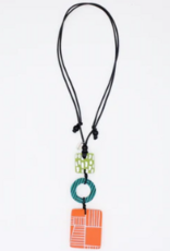 ORANGE GEOVIBE PENDANT NECKLACE
