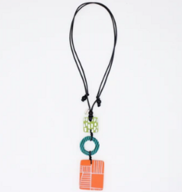 ORANGE GEOVIBE PENDANT NECKLACE