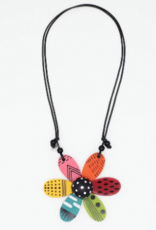 VIBRANT GARDEN FLOWERS PENDANT NECKLACE