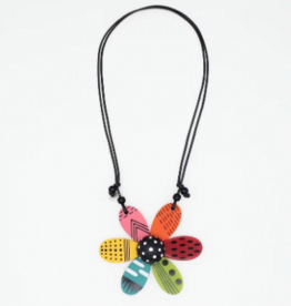 VIBRANT GARDEN FLOWERS PENDANT NECKLACE