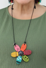VIBRANT GARDEN FLOWERS PENDANT NECKLACE