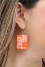 ORANGE GEOVIBE DROP EARRINGS
