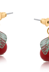 RED HORTENSE SMALL CHERRY EARRINGS
