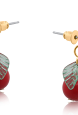 RED HORTENSE SMALL CHERRY EARRINGS
