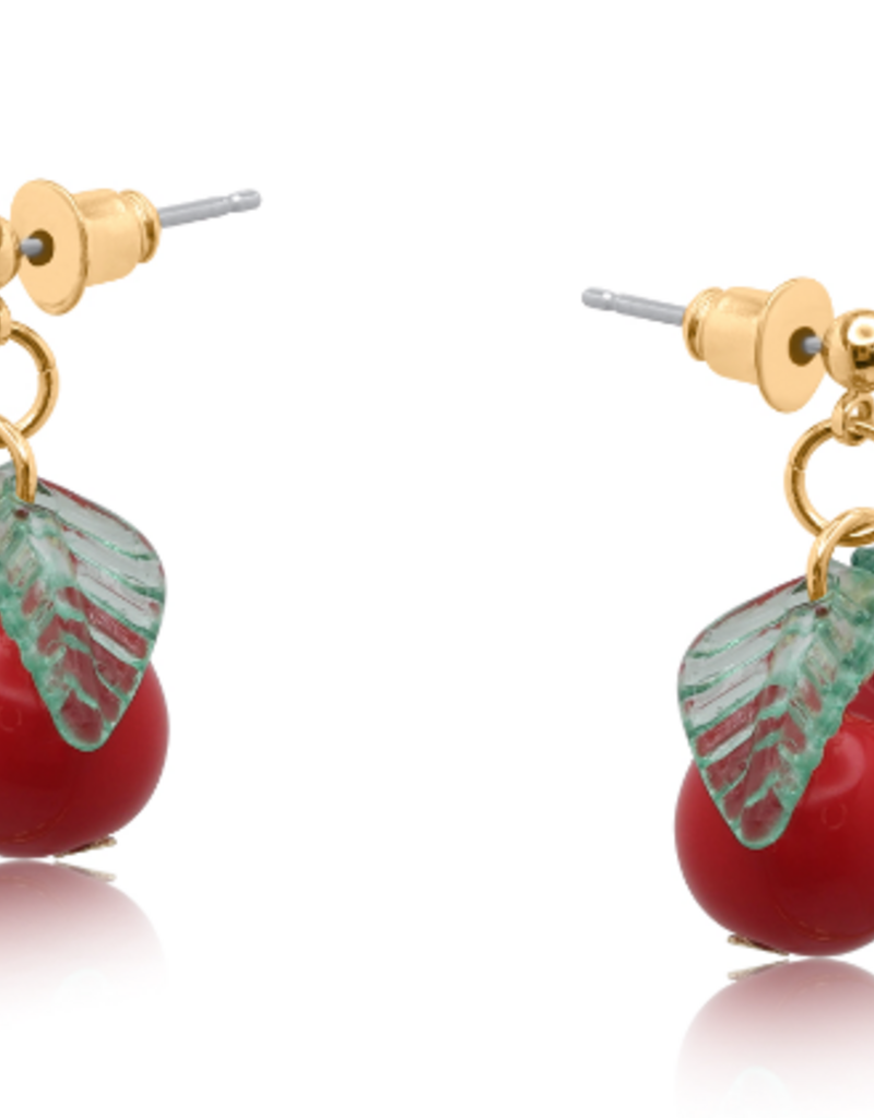 RED HORTENSE SMALL CHERRY EARRINGS