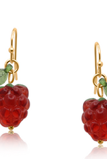RED MALINA RASPBERRY DANGLE EARRINGS