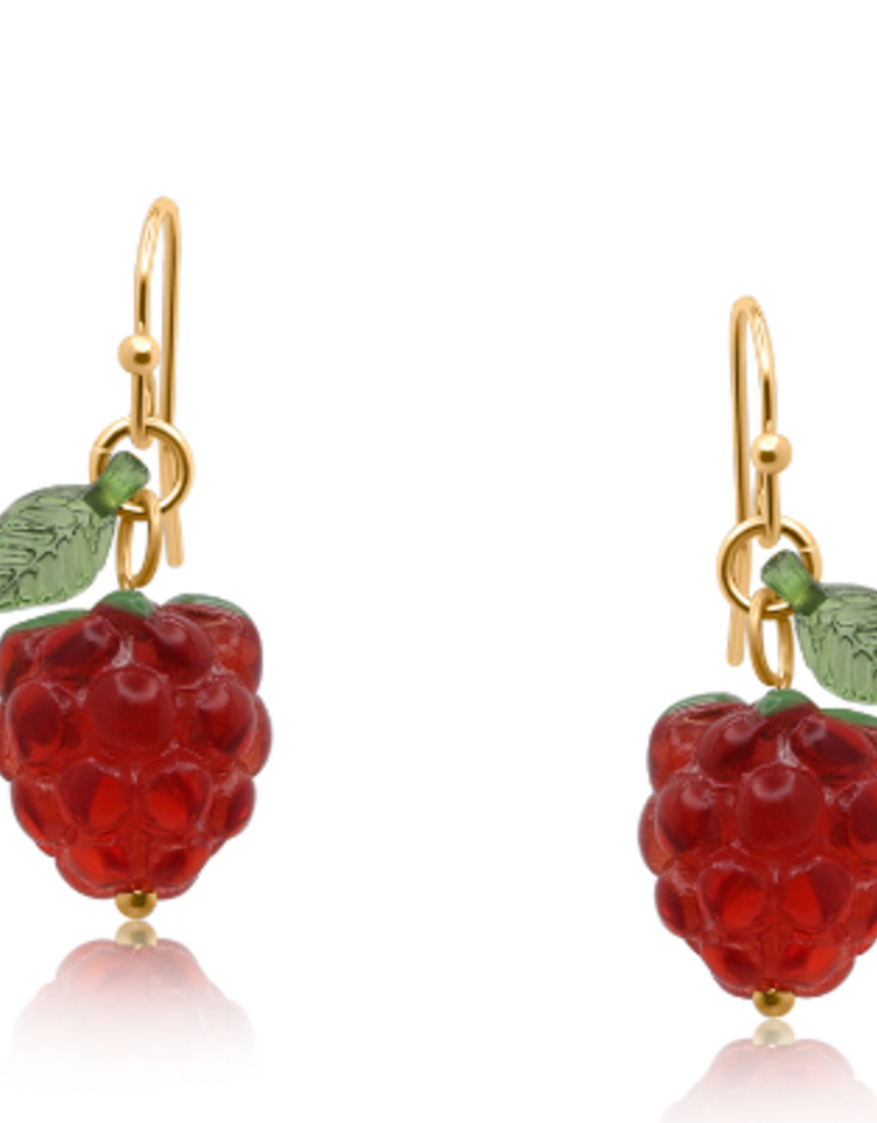 RED MALINA RASPBERRY DANGLE EARRINGS