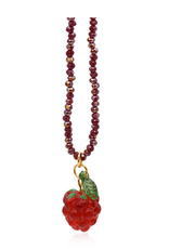 BURGUNDY MALINA RASPBERRY BEADED NECKLACE