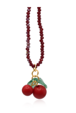 BURGUBDY SMALL CHERRY NECKLACE